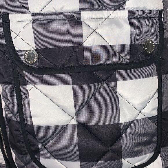 Aspen Black White Check Puffer Vest - S - Picture 2 of 8